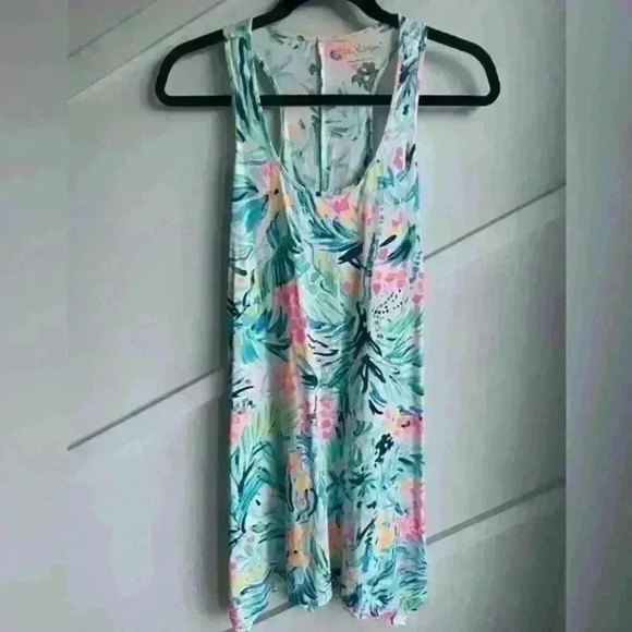 Lilly Pulitzer Melle Prima Cotton Turquoise Beach Short Dress size XXS - Picture 6 of 10